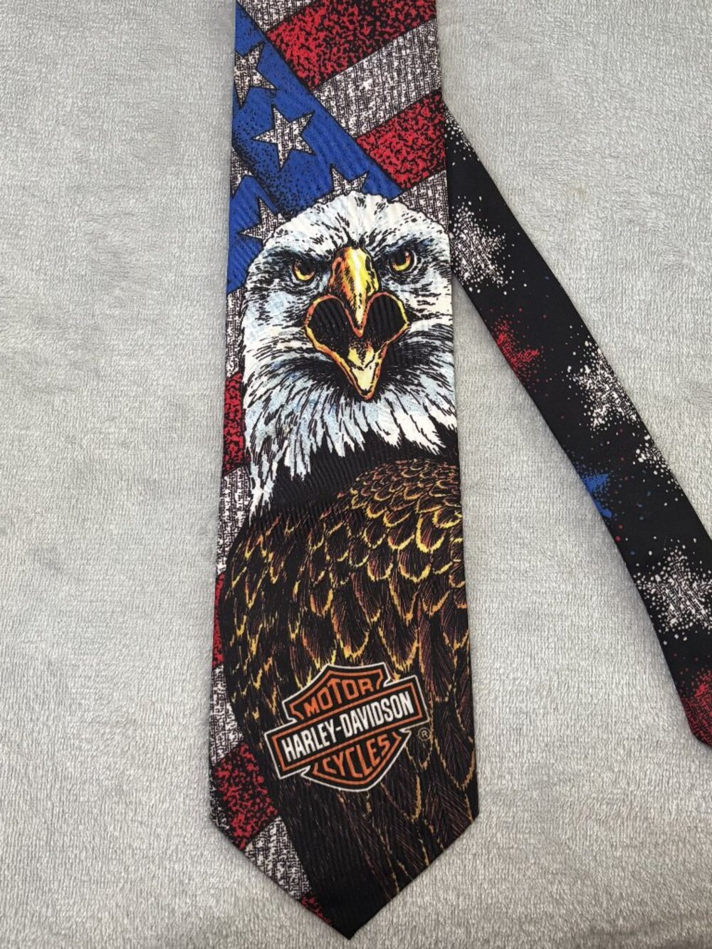 Harley-Davidson American Eagle Tie — Vintage 1993 Ralph Marlin (3” x 57.5”)